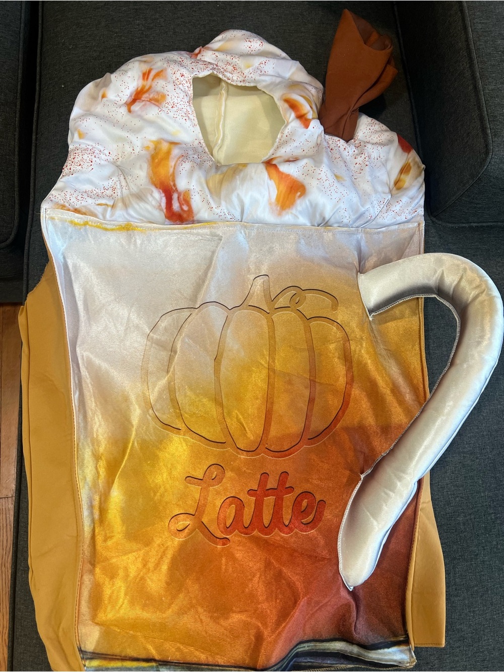 Pumpkin Latte Holiday Hat - Orange & Cream Seasonal Headpiece